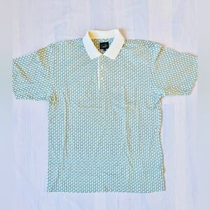 Alfred Dunhill 100% cotton Light Green cars embroidery Logo pocket Polo Shirt XL